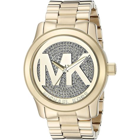 michael kors women's runway gold watch